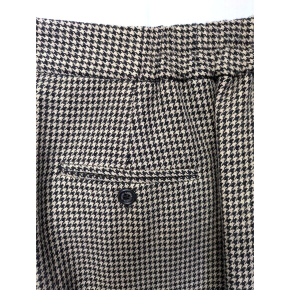 Lauren Ralph Lauren 100% Wool Dress Pants Plus 16W Tan Black Houndstooth Lined - Picture 8 of 12